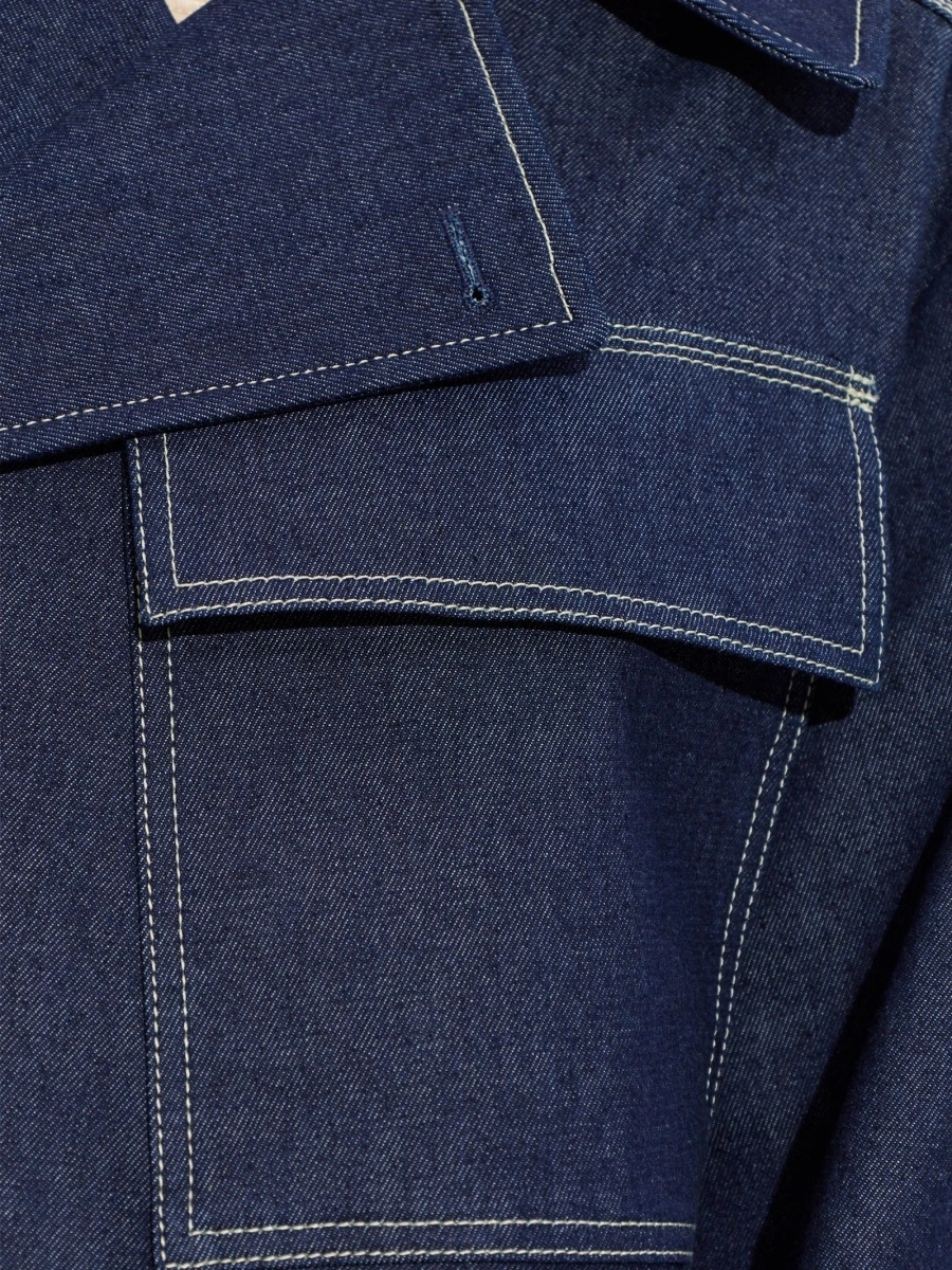 Geaca de blugi Paul Smith albastra din bumbac - Img 5
