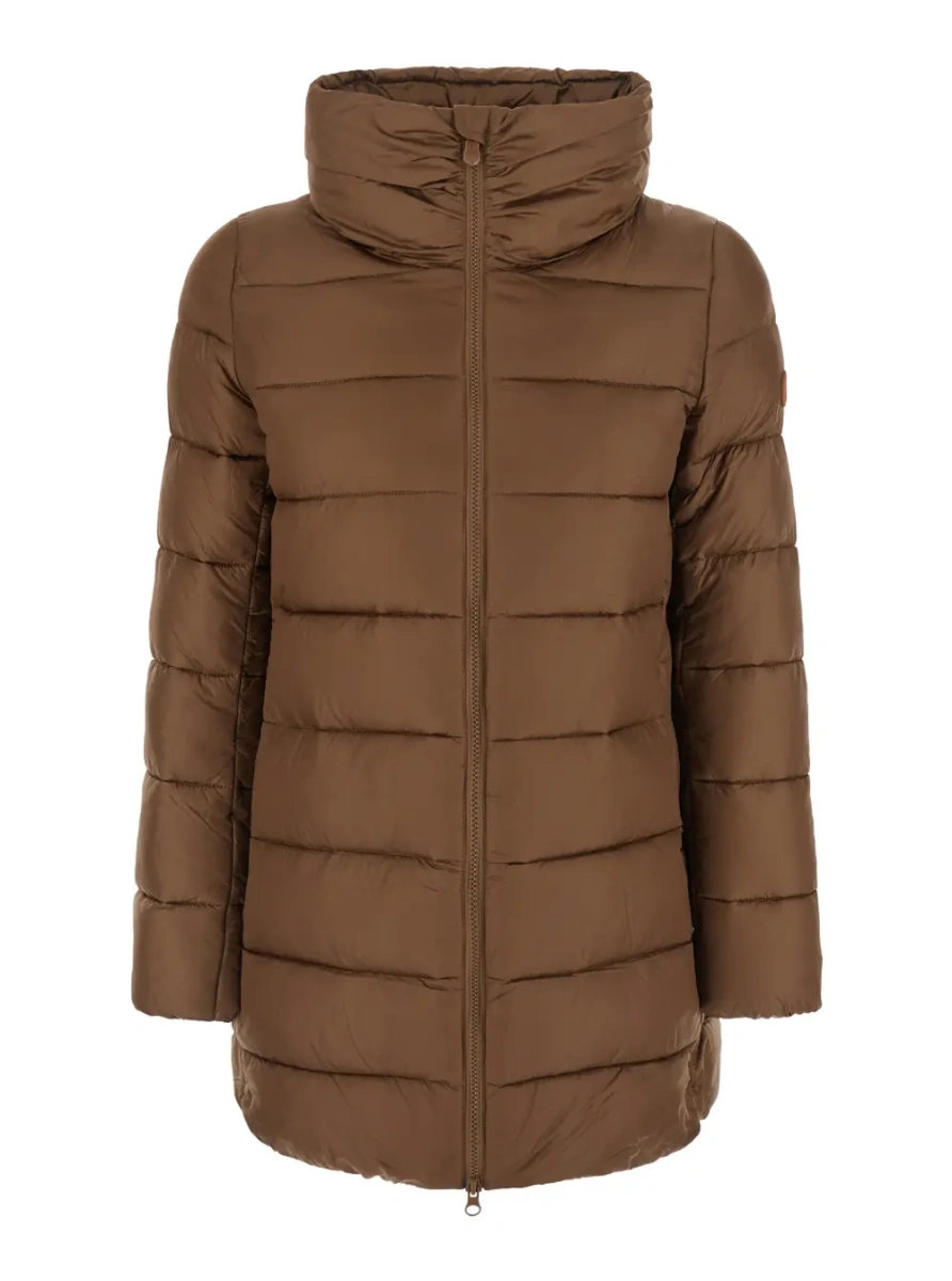 Geaca de Iarna Down jacket MATILDA LONG PUFFER with hood and pockets Brown Woman - Img 4