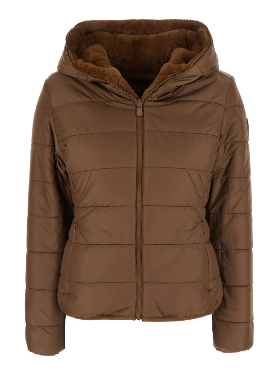 Geaca de Iarna Reversible Down Jacket LAILA FURY with Hood and Pockets Brown Woman - Img 4