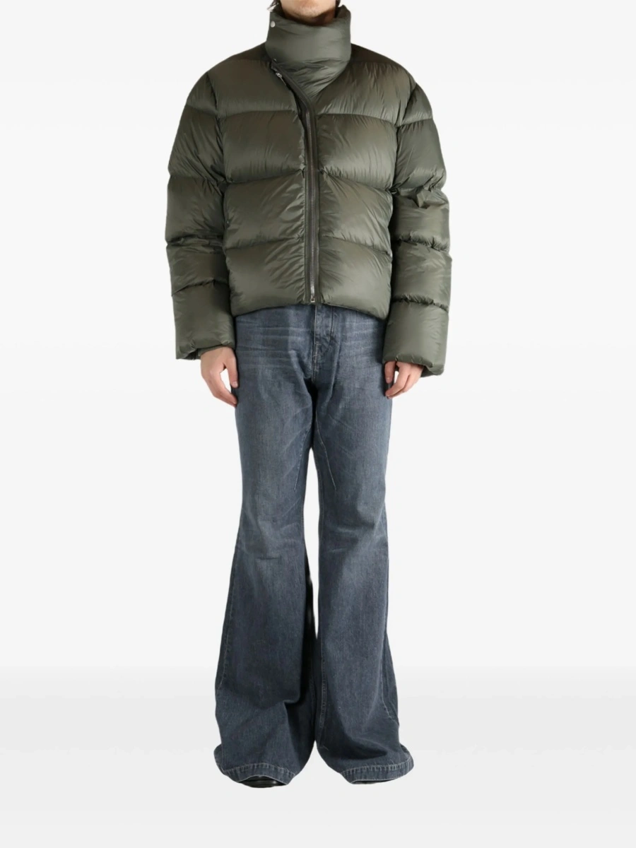 Geaca de iarna Rick Owens verde din nylon si lana - Img 2