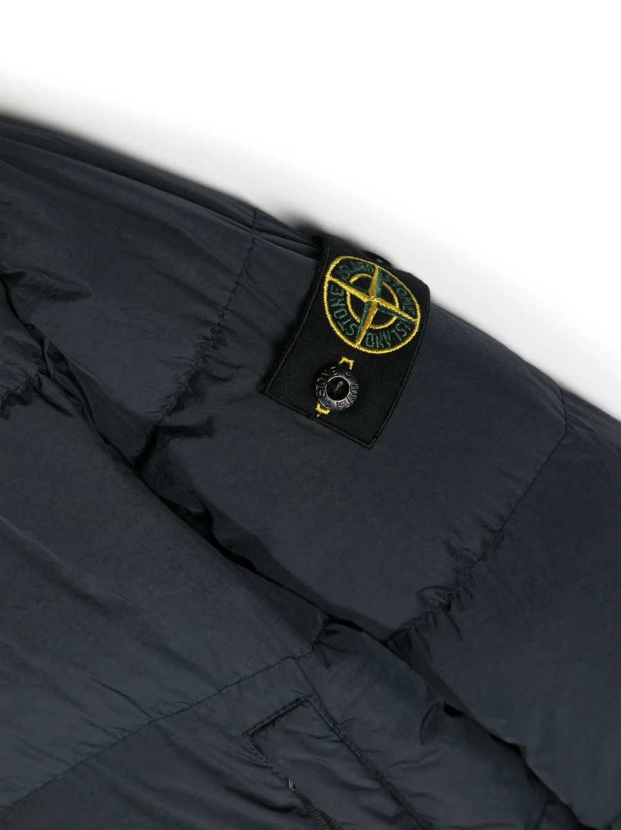 Geaca de iarna Stone Island albastra din poliamida si rasina poliuretanica - Img 3