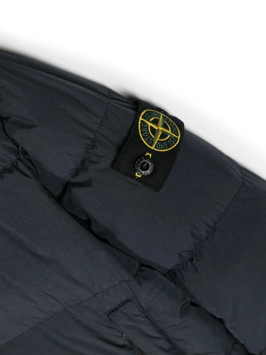 Geaca de iarna Stone Island albastra din poliamida si rasina poliuretanica - Img 3