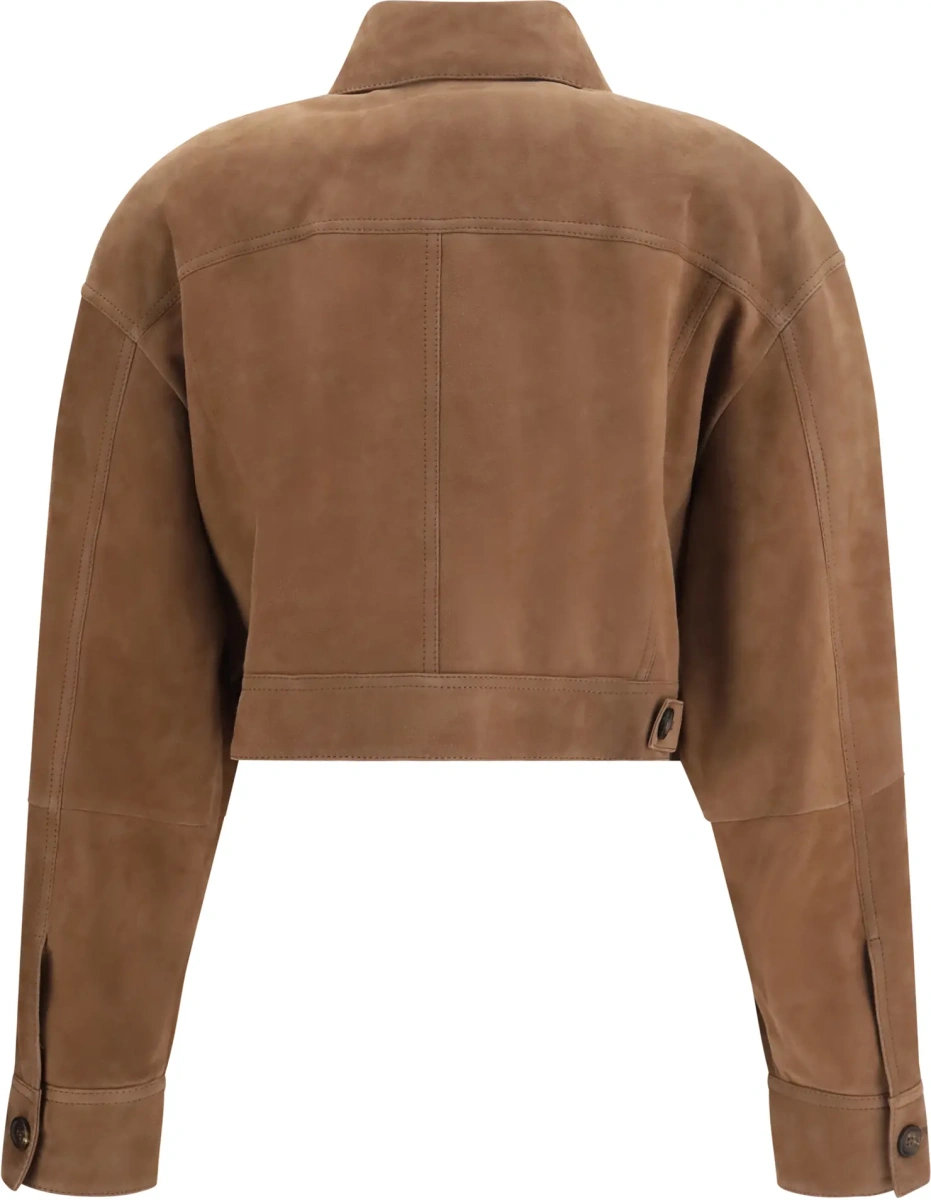 Geaca de Piele Cropped suede Jacket - Img 2