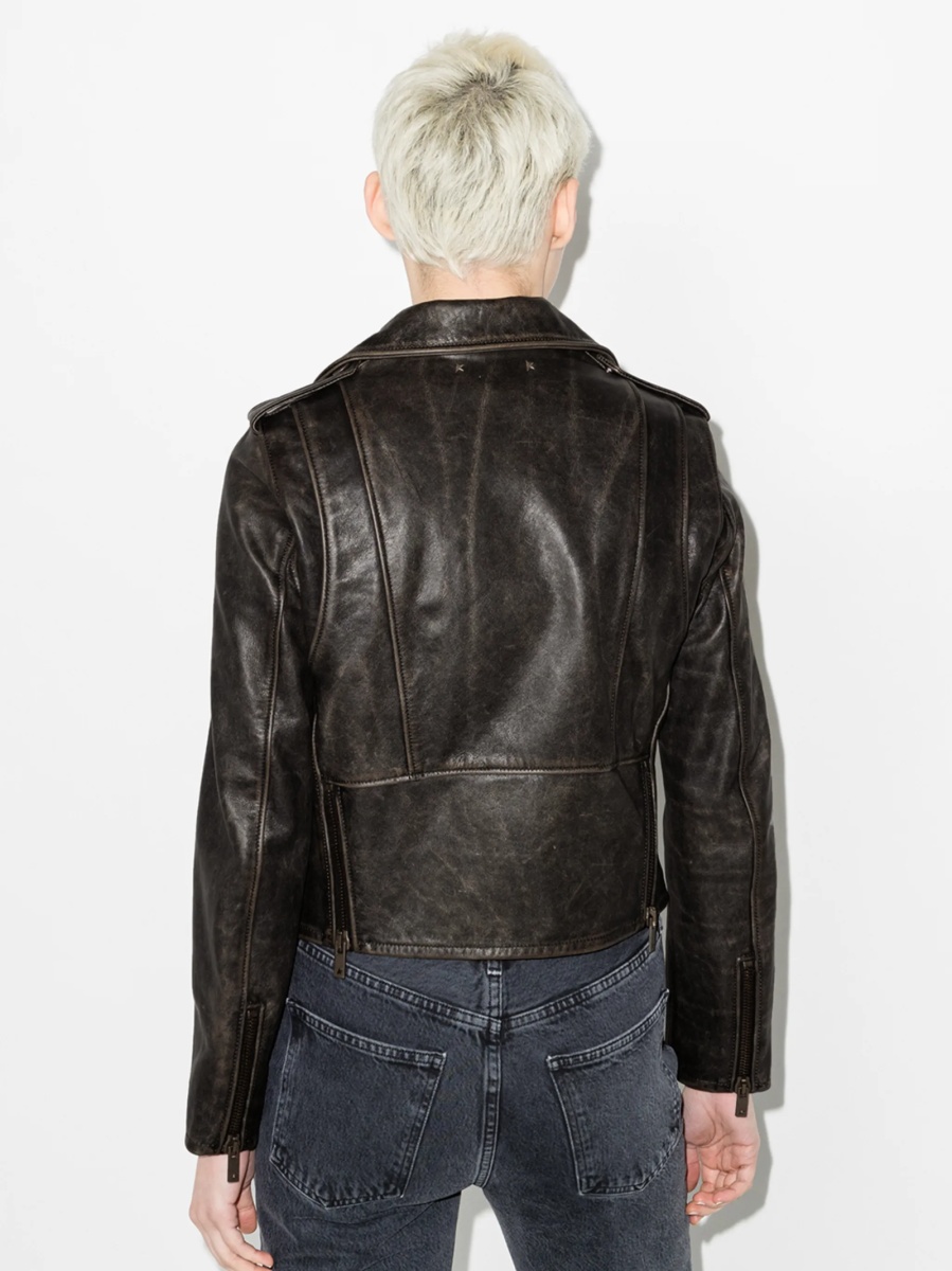 Geaca de piele Golden Goose neagra din piele - Img 3