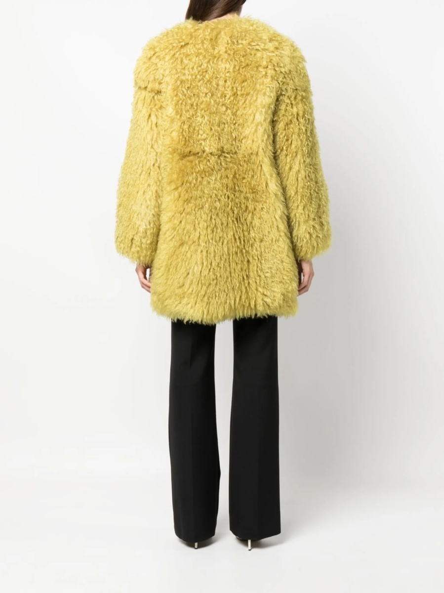 Geaca Oversize BECAGLI SINCE 1994 galbena din poliamida si mohair - Img 4