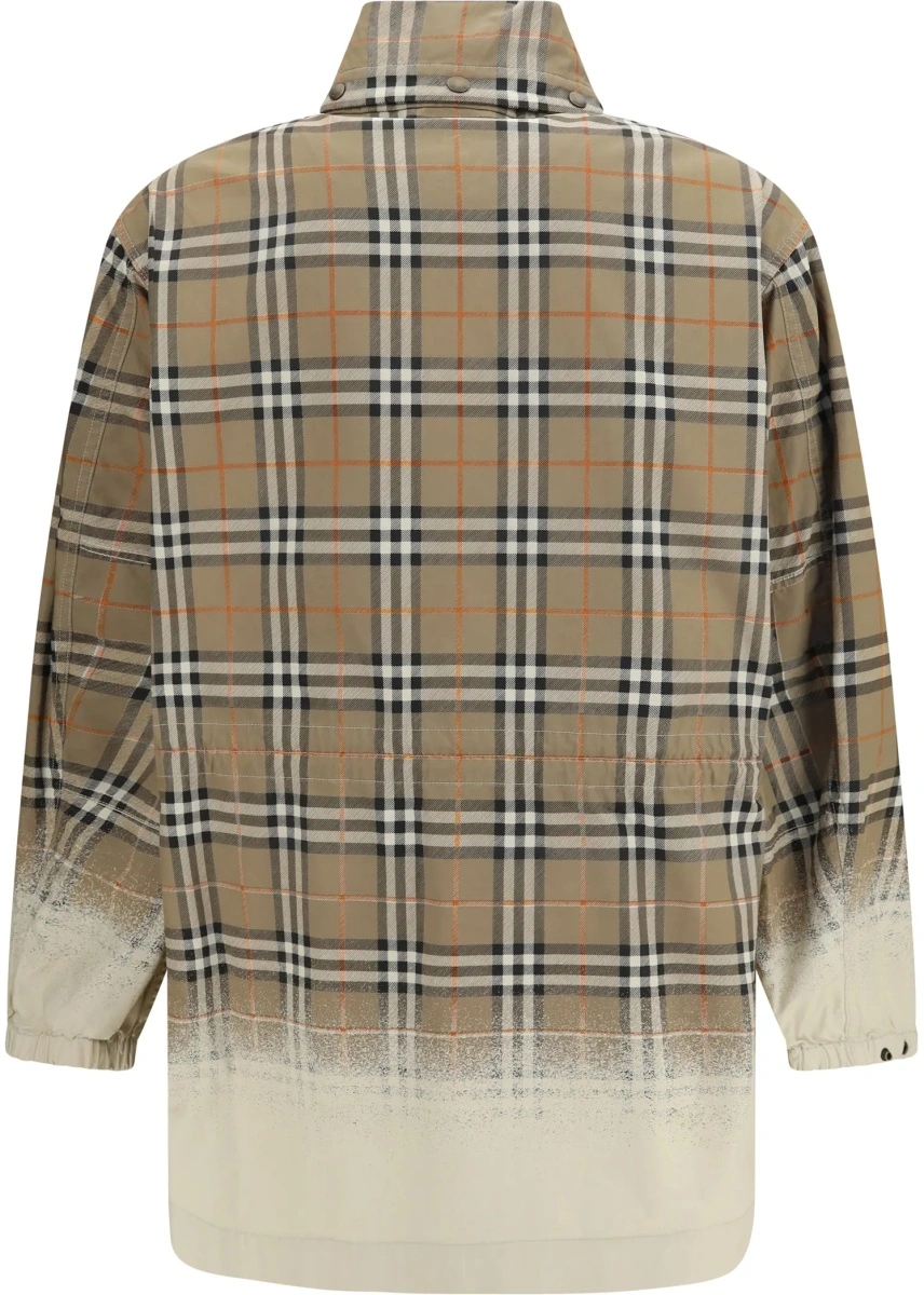 Geaca Parka Gabardine Parka with faded Check print - Img 2