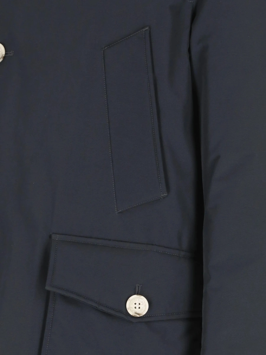Geaca Parka Woolrich albastra din poliamida si bumbac - Img 3