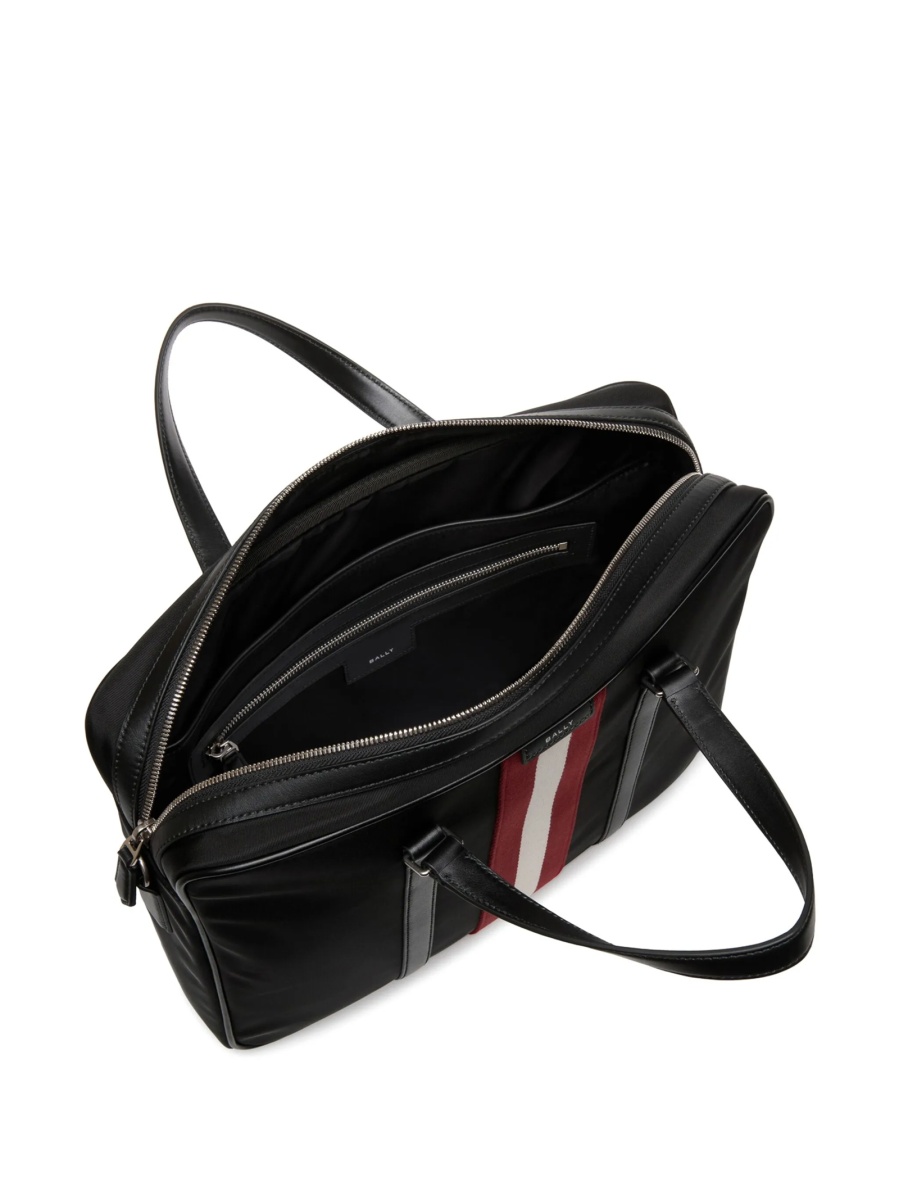 Geanta de laptop Bally neagra din poliester reciclat si nylon - Img 4