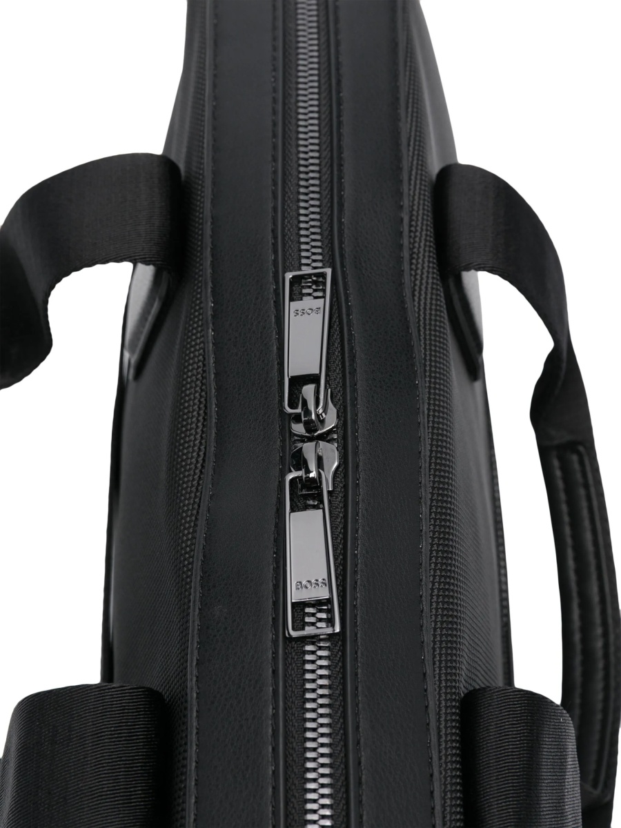 Geanta de laptop Hugo Boss neagra din material textil - Img 4