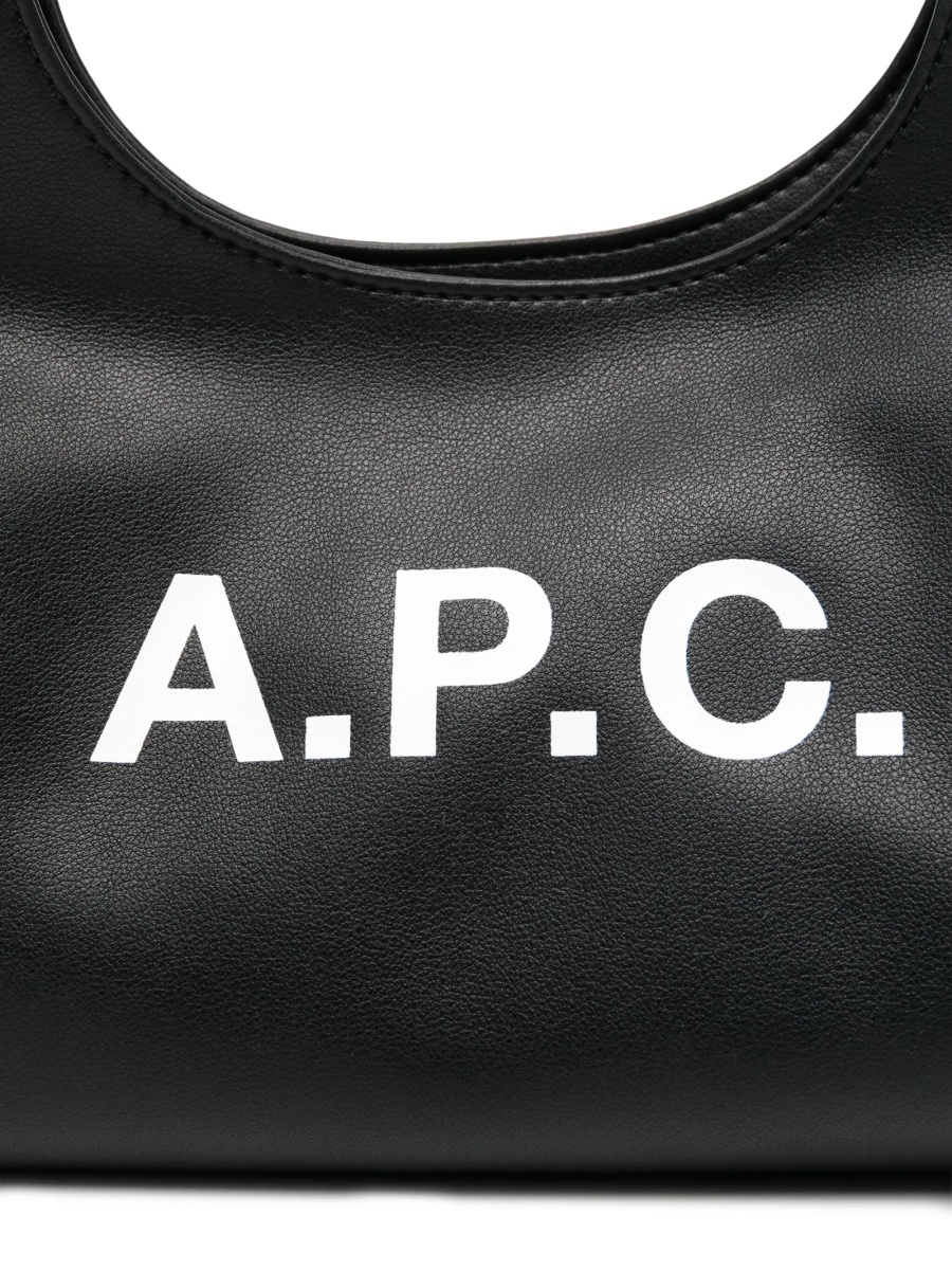 Geanta de mana A.P.C. neagra din poliuretan si corbonat - Img 4