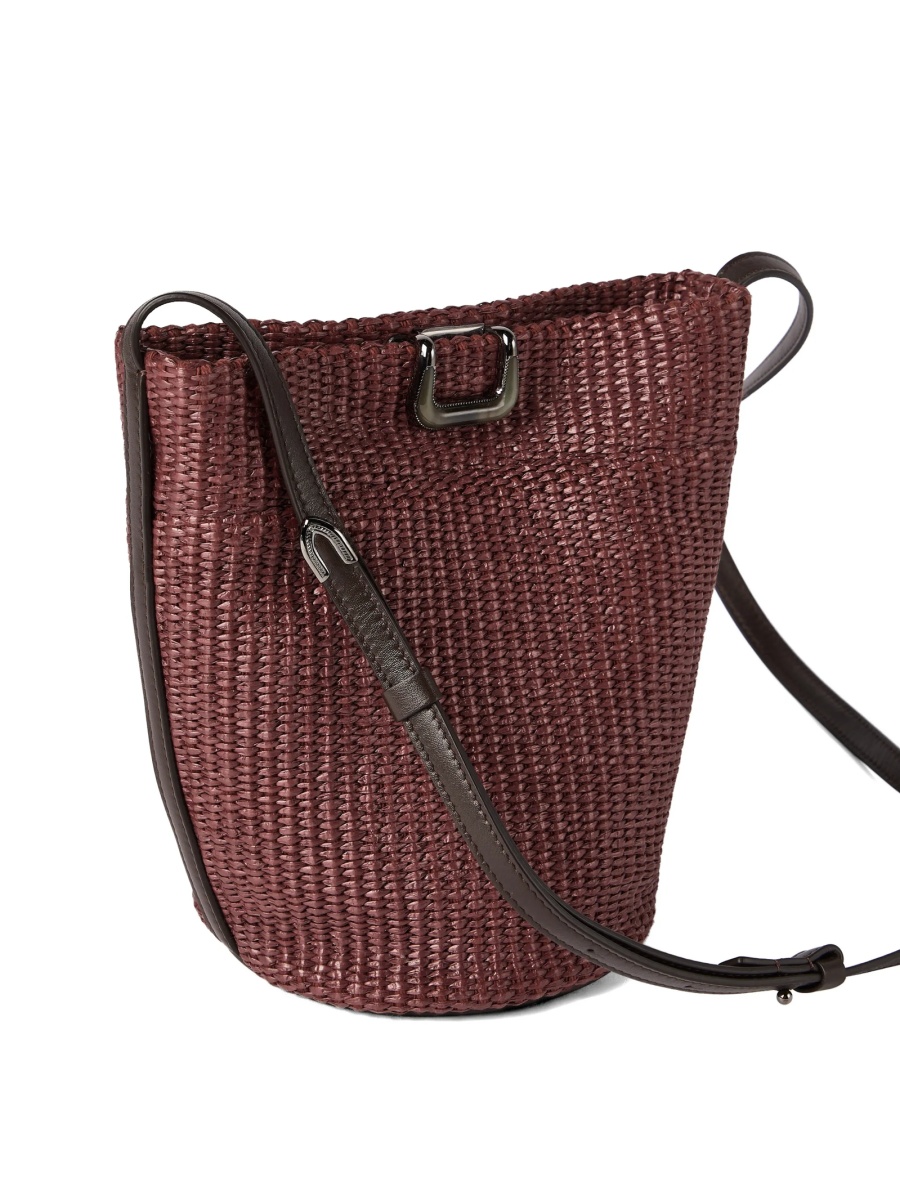Geanta de mana Brunello Cucinelli rosie din nylon si bumbac - Img 4