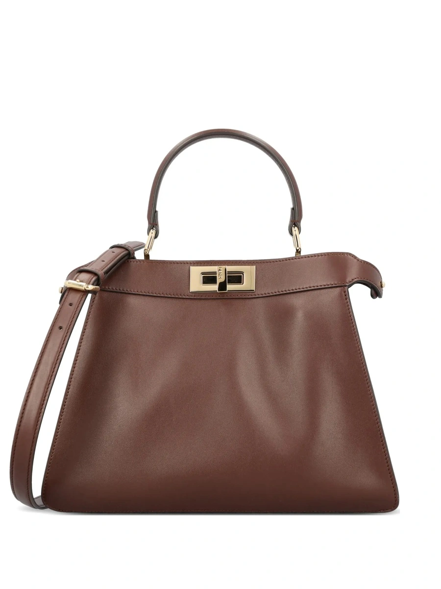 Geanta de mana Fendi 'Peekaboo' maro din piele - Img 7