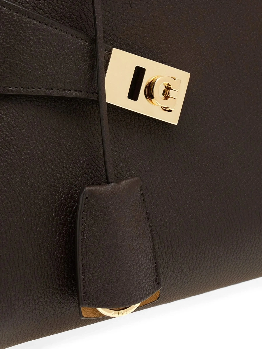 Geanta de mana Ferragamo maro din piele 'Hug Small' - Img 7
