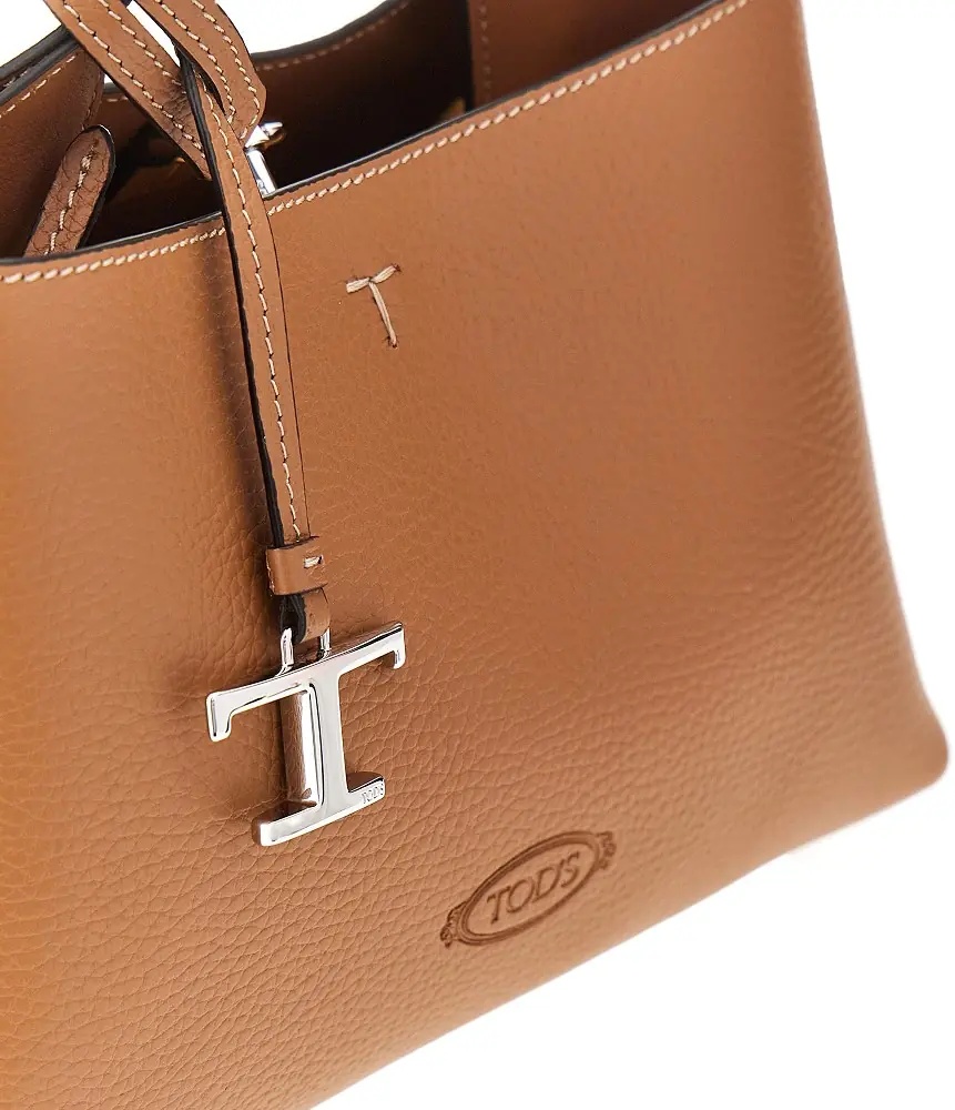 Geanta de mana Grained leather micro shopping bag - Img 4