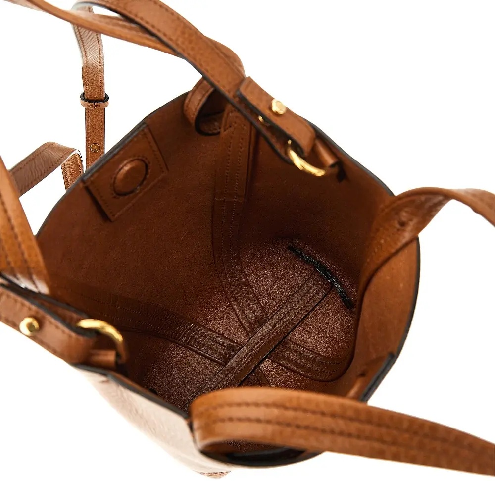 Geanta de mana Grained leather small 'Spin' bag - Img 3