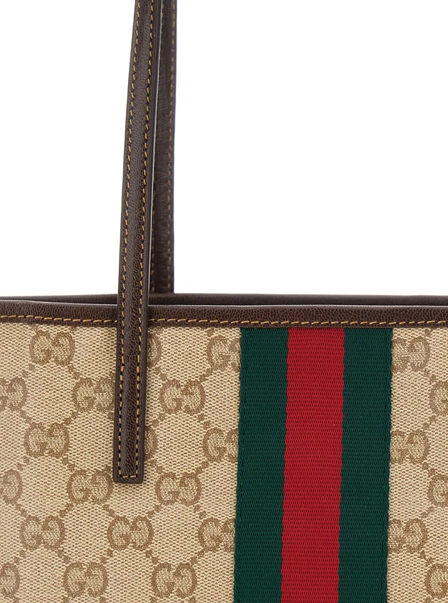 Geanta de mana Gucci bej din canvas GG 'Essence' - Img 3
