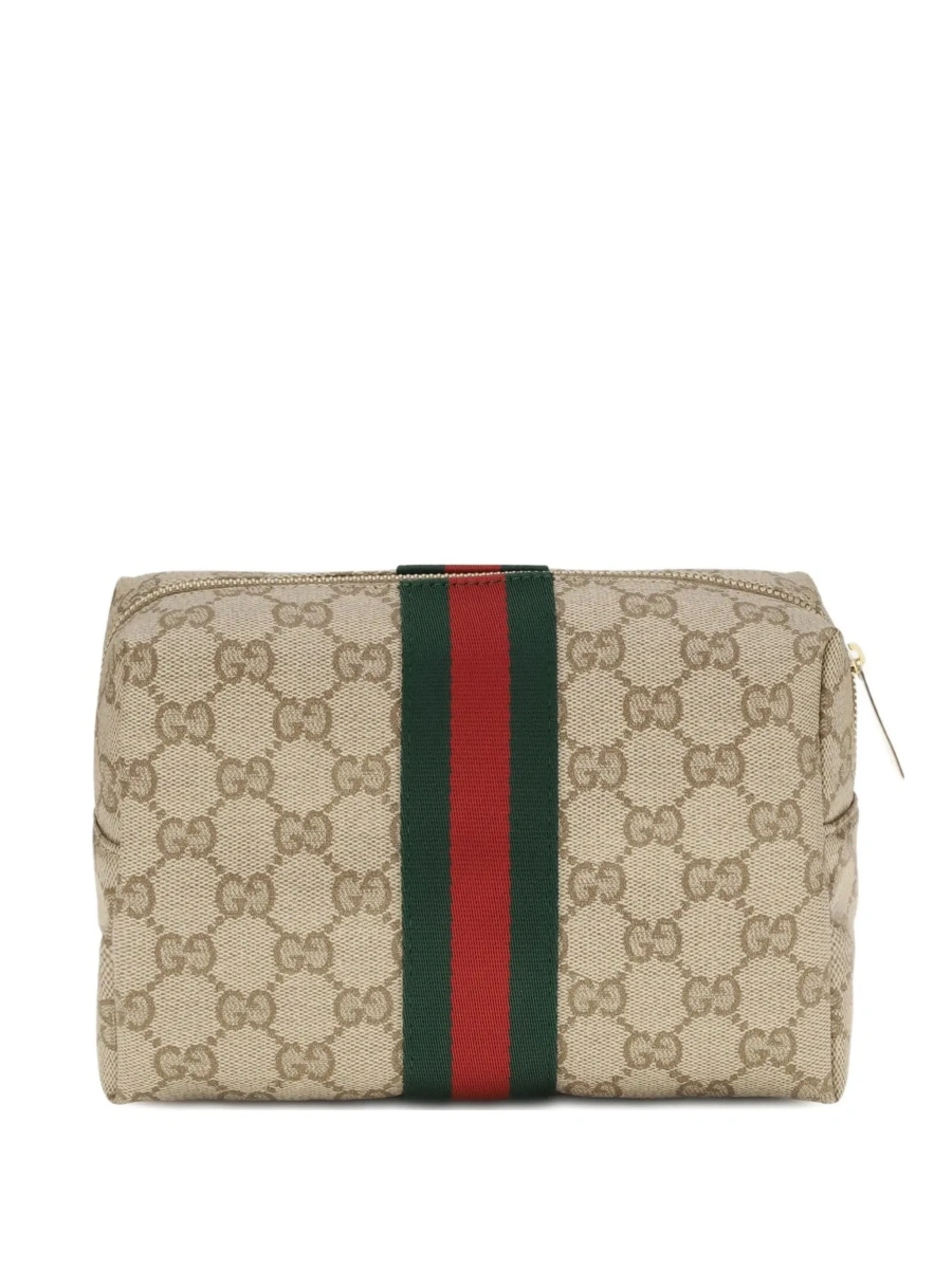 Geanta de mana Gucci bej din textil - Img 7
