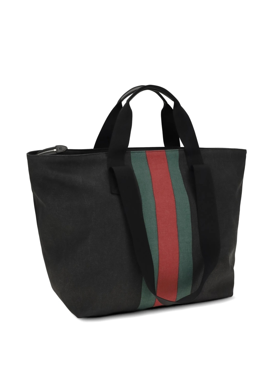 Geanta de mana Gucci neagra din material textil - Img 4