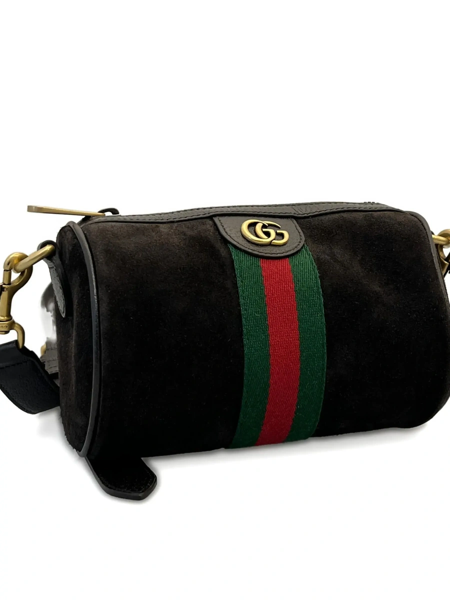 Geanta de mana Gucci 'Ophidia' maro din piele intoarsa - Img 4