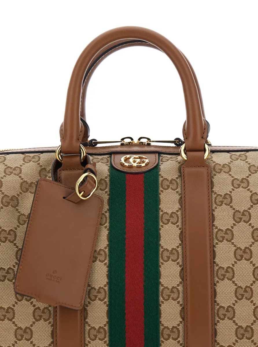 Geanta de mana Handbag 'Ophidia' with Beige Leather Details for Women - Img 2