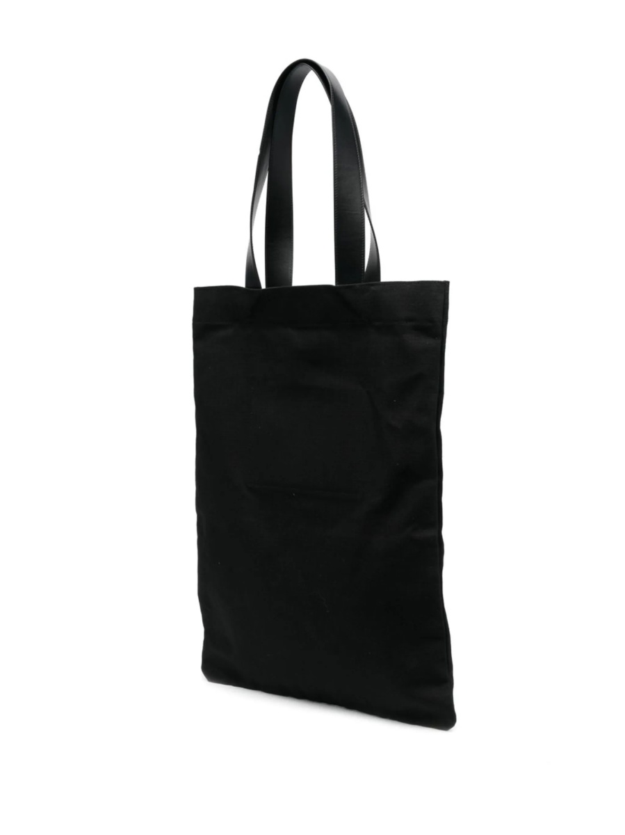 Geanta de mana Jil Sander neagra din piele eco si material textil - Img 3