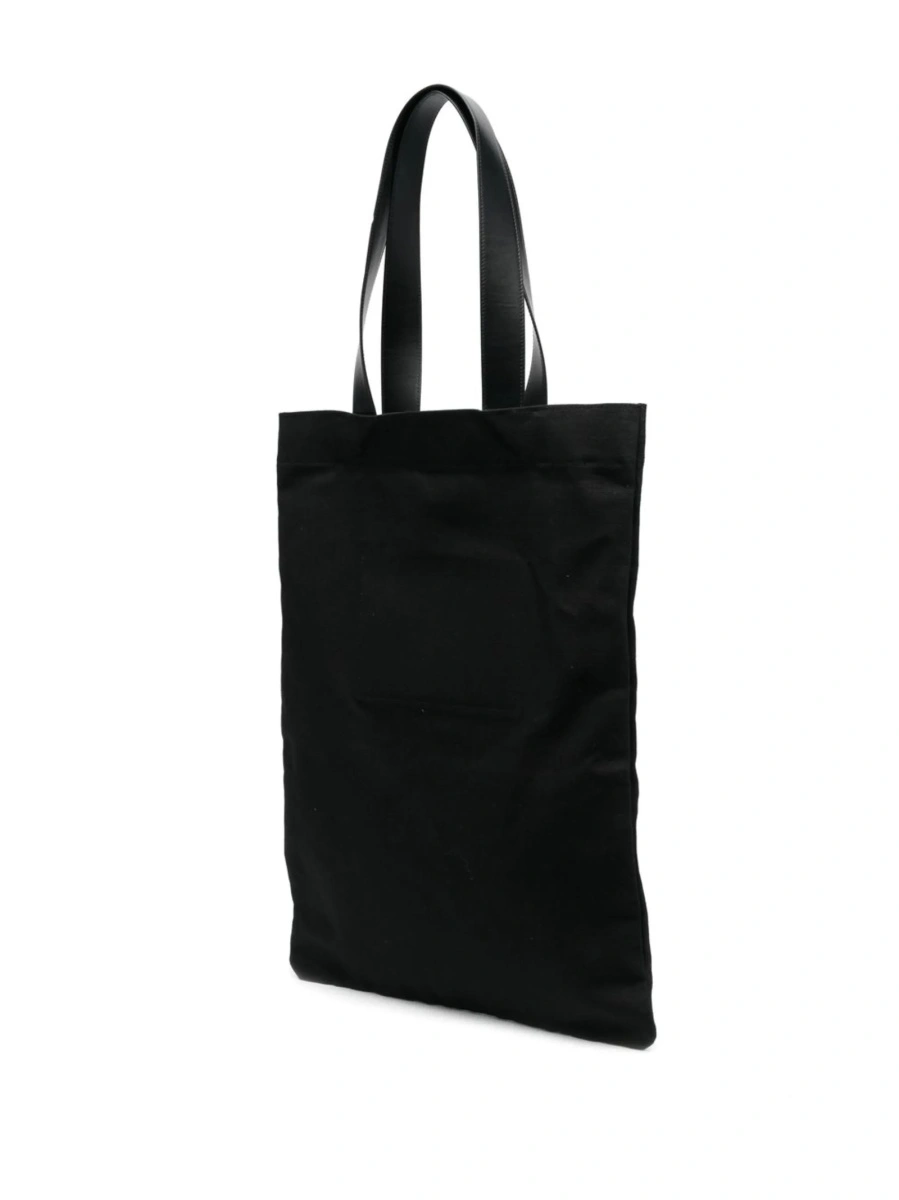 Geanta de mana Jil Sander neagra din piele eco si material textil - Img 3