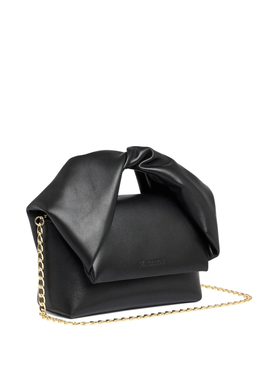 Geanta de mana JW Anderson neagra din zamak si piele - Img 3