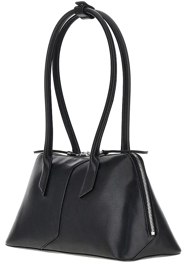 Geanta de mana Leather shoulder bag with lettering logo - Img 2