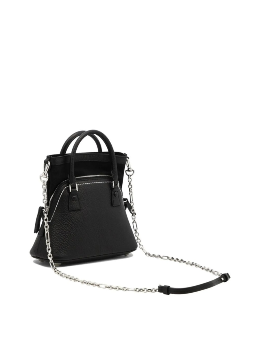 Geanta de mana Maison Margiela 5ac neagra din piele - Img 4