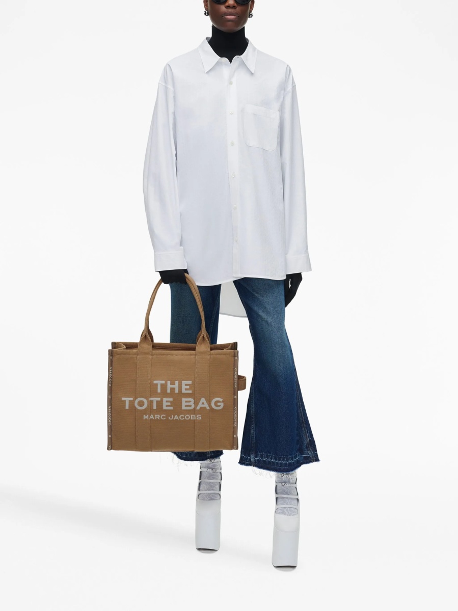 Geanta de mana Marc Jacobs maro din bumbac si polyester - Img 3