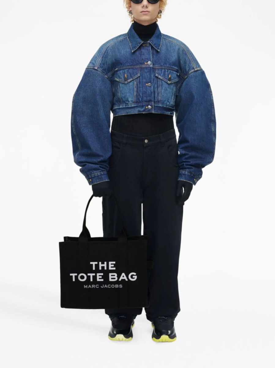 Geanta de mana Marc Jacobs neagra din bumbac si polietilena - Img 2