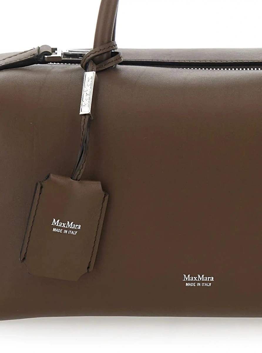 Geanta de mana Max Mara maro din piele - Img 3