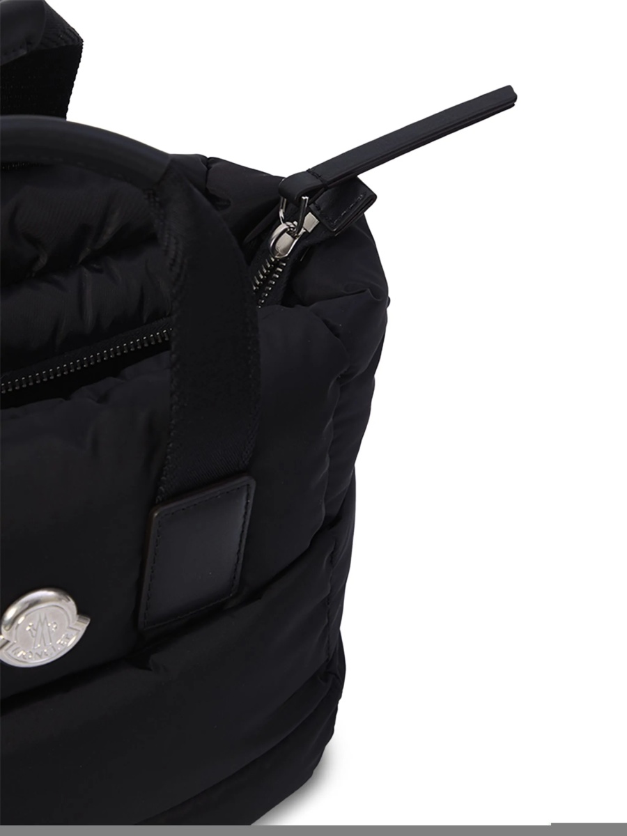 Geanta de mana Moncler neagra din bumbac si piele - Img 4