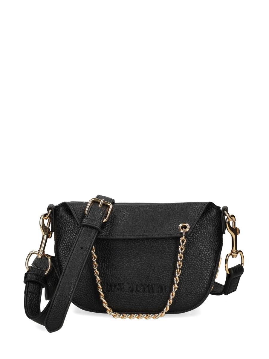 Geanta de mana Moschino neagra din poliuretan - Img 5