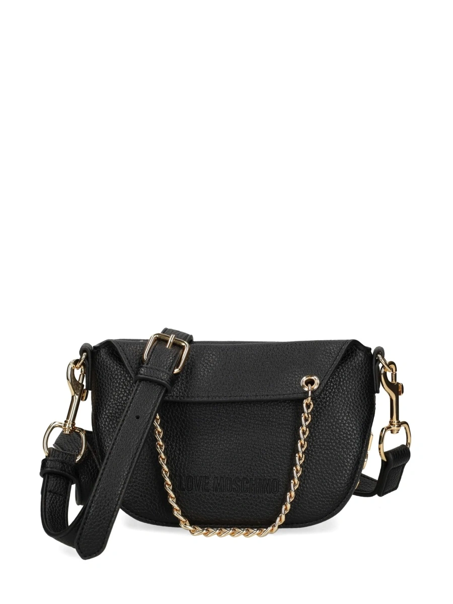 Geanta de mana Moschino neagra din poliuretan - Img 5