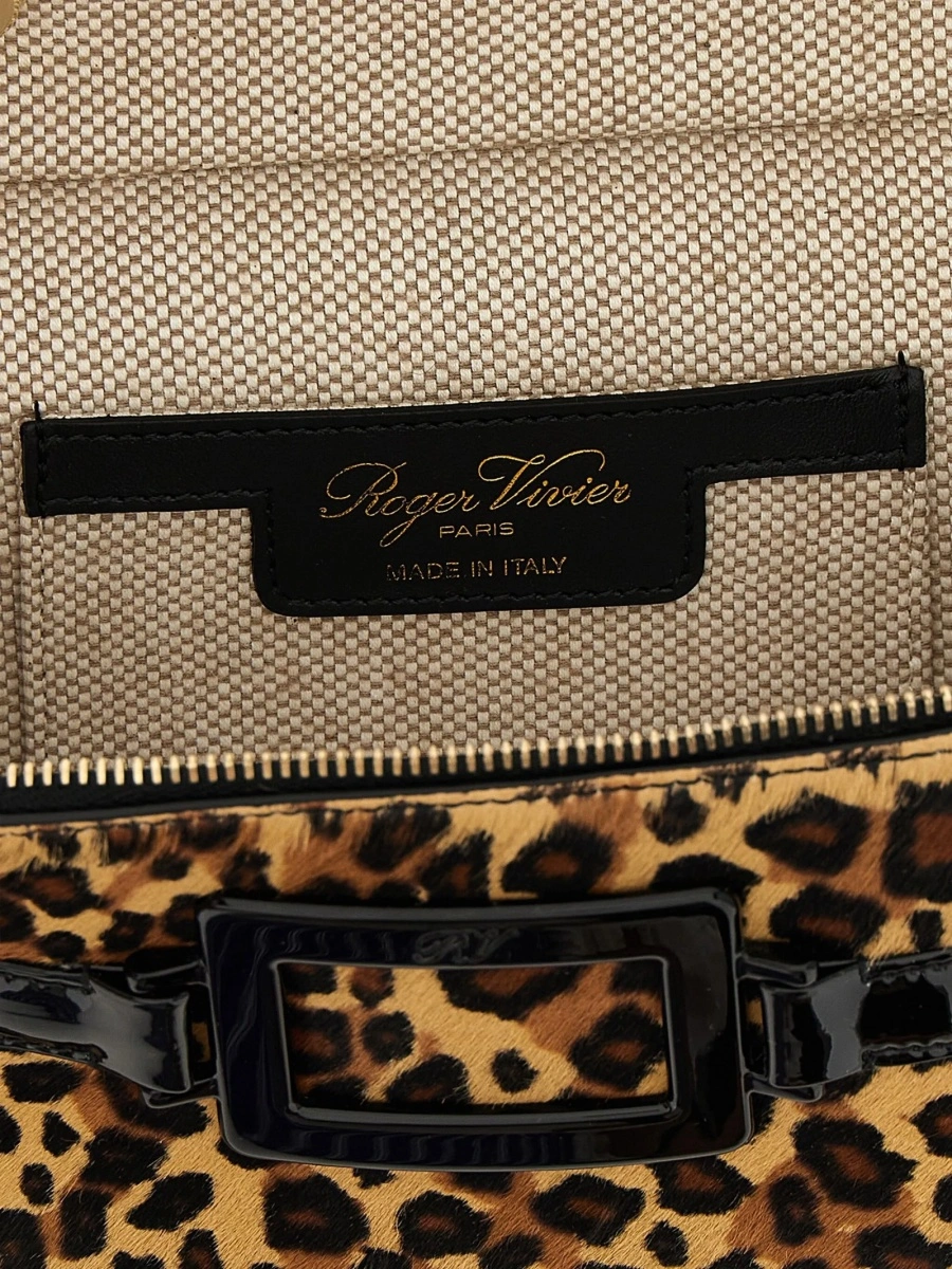 Geanta de mana Roger Vivier albastra din piele - Img 3