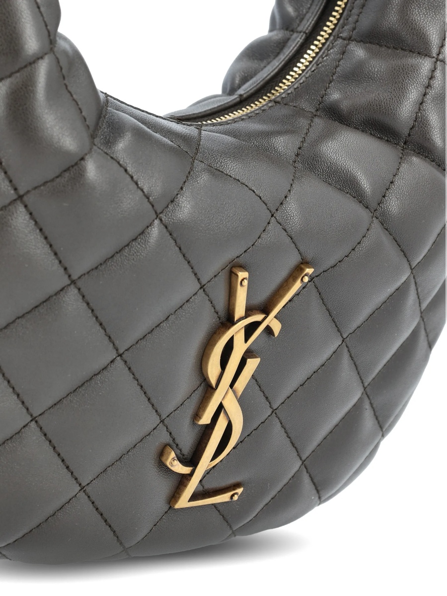Geanta de mana Saint Laurent gri din alama si piele - Img 4