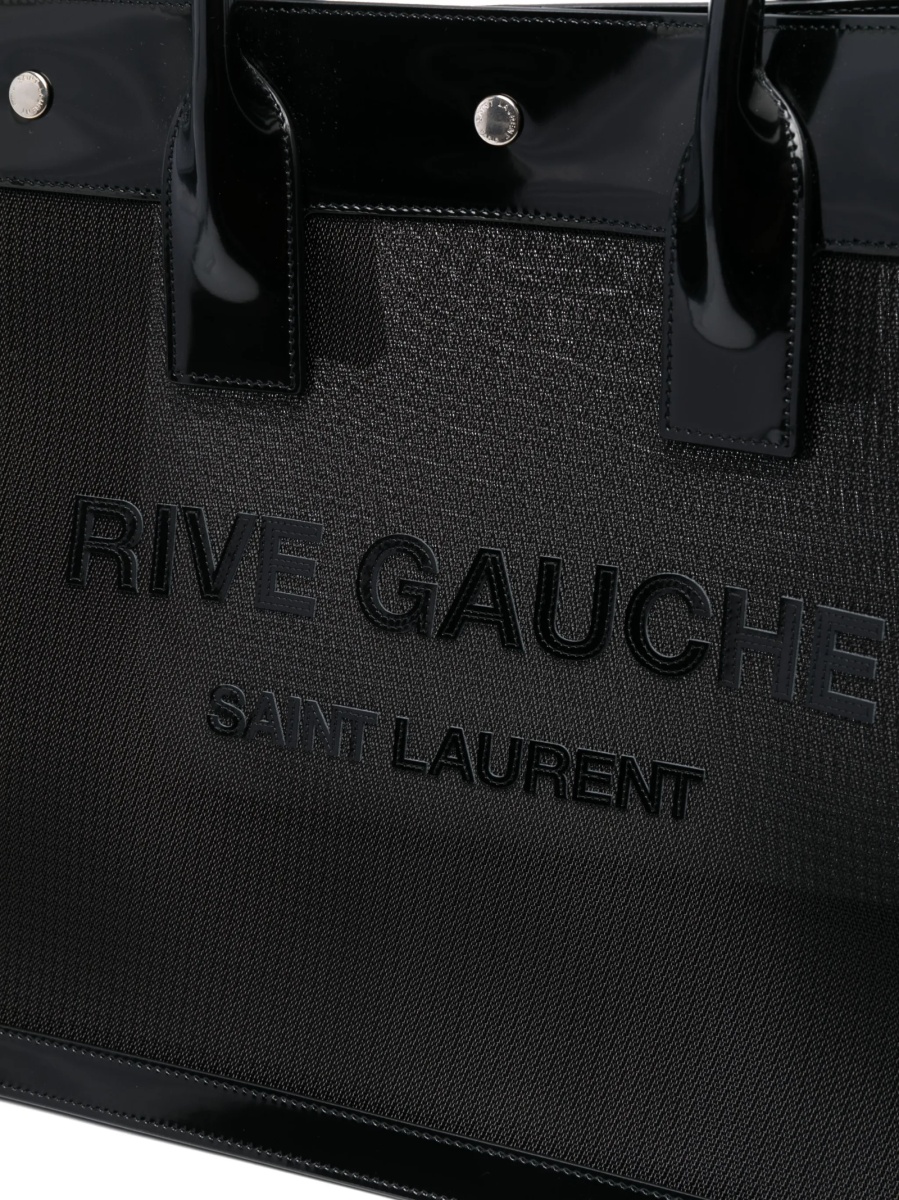 Geanta de mana Saint Laurent Rive Gauche neagra din alama si piele - Img 5