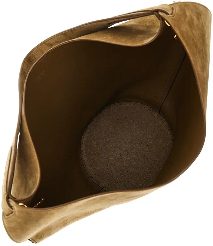 Geanta de mana Small suede leather 'Lotus' tote bag - Img 3