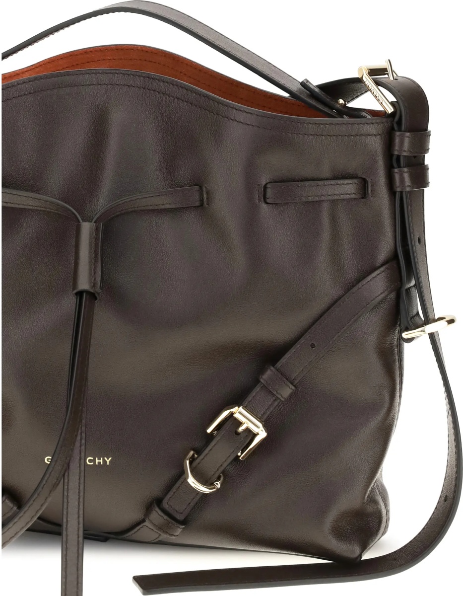 Geanta de mana Small Voyou Bucket Handbag in glossy leather - Img 4