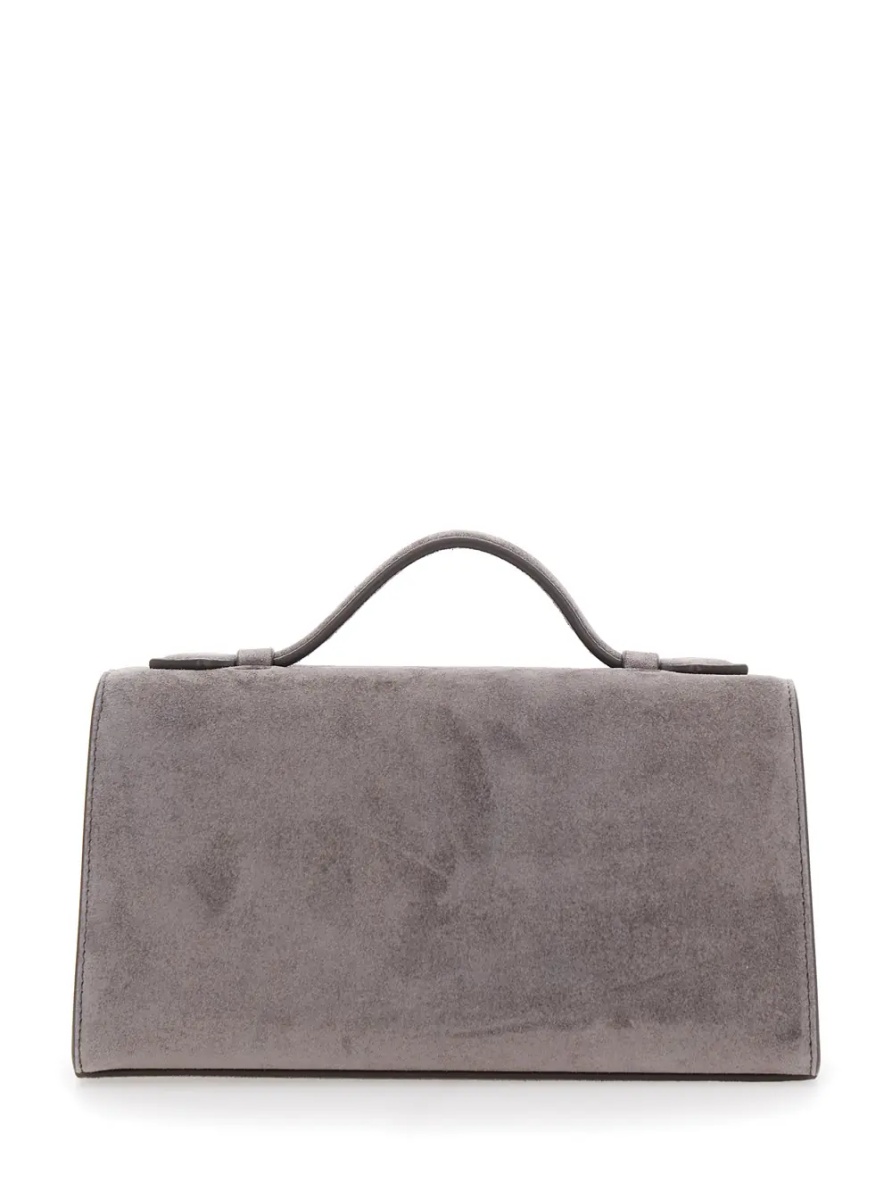 Geanta de mana SYMMETRY CLUTCH IN SUEDE with elegant details in brown suede for women - Img 2