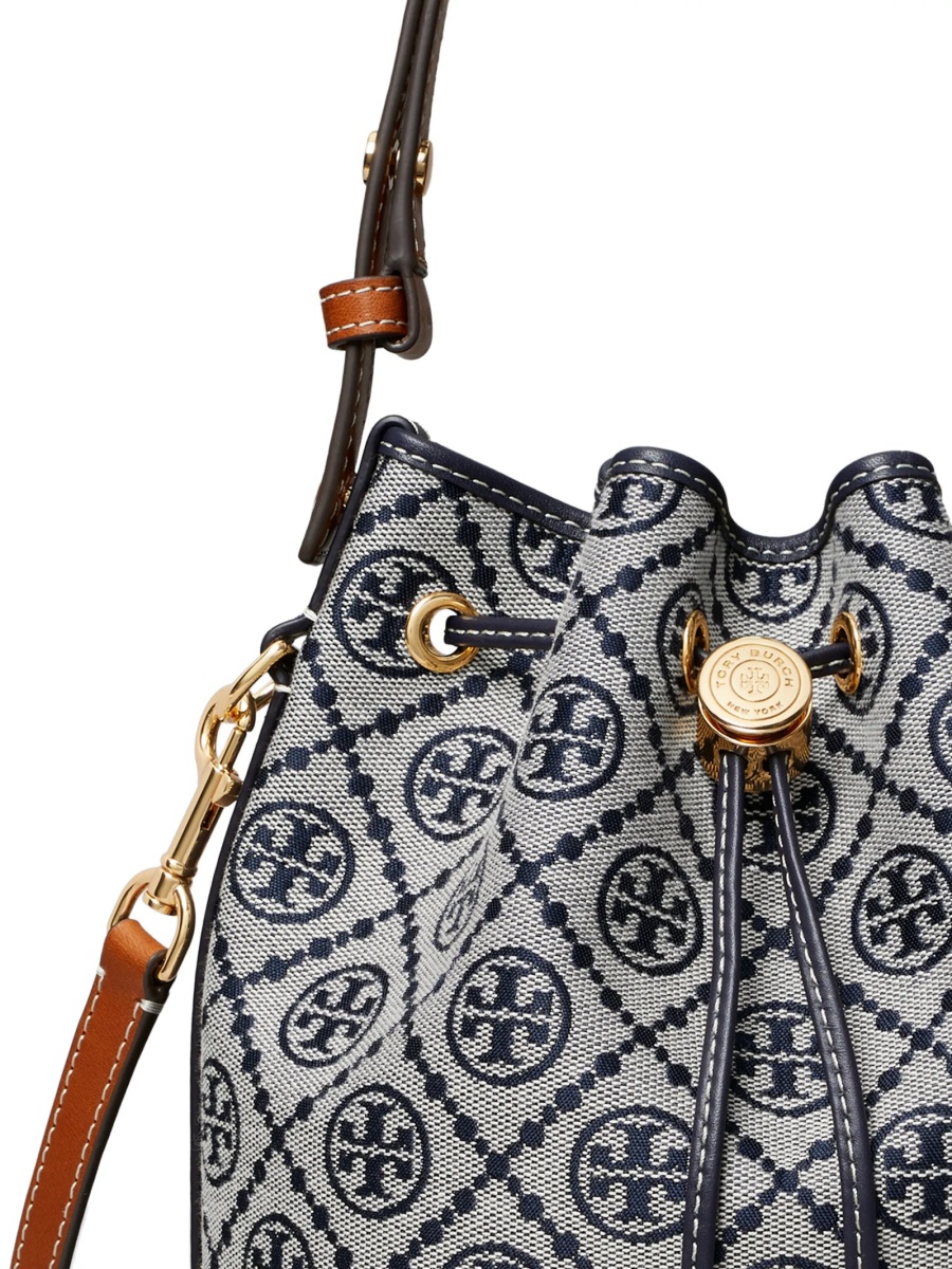 Geanta de mana Tory Burch albastra din bumbac si polyester - Img 4