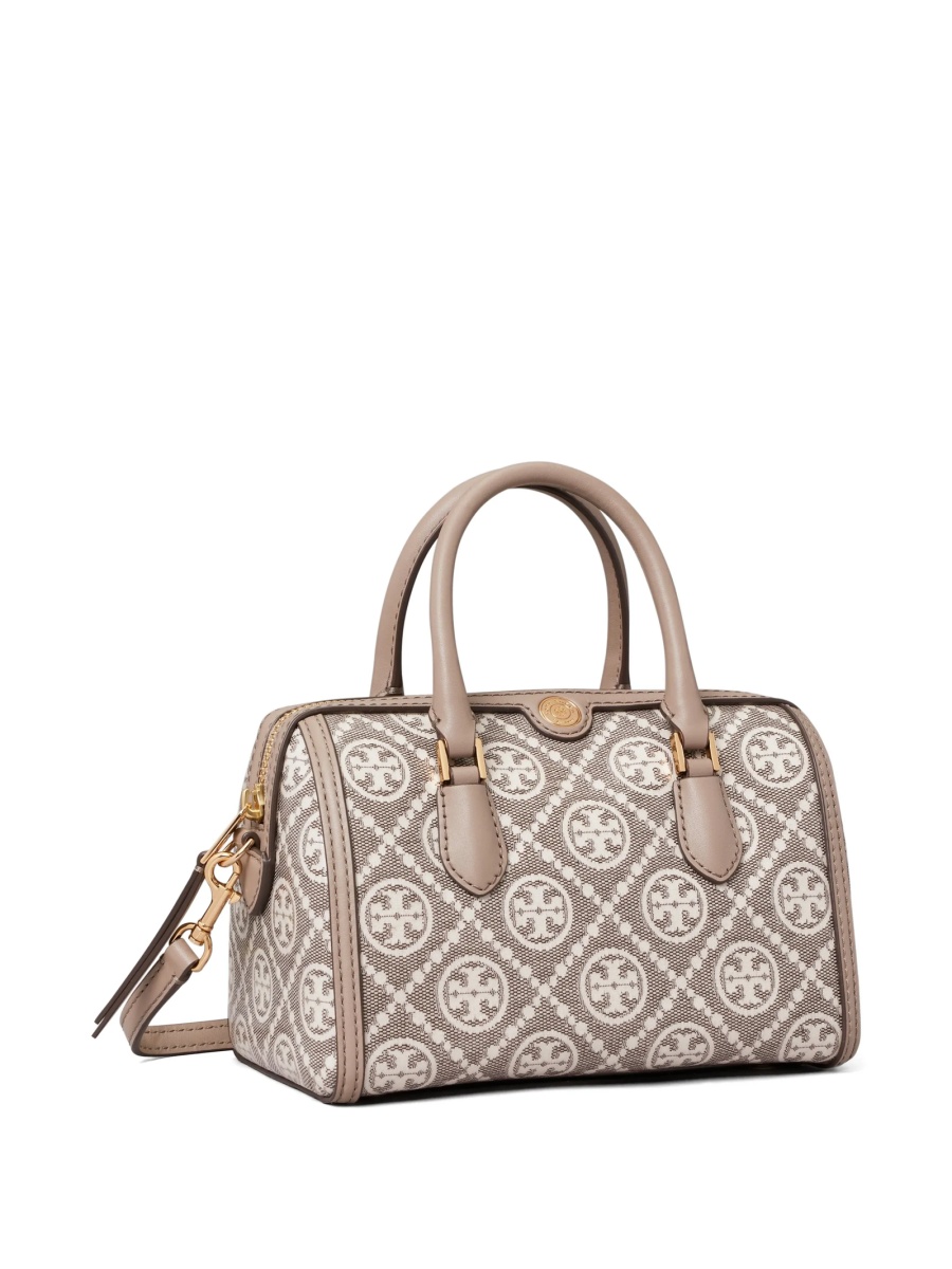 Geanta de mana Tory Burch gri din bumbac - Img 4