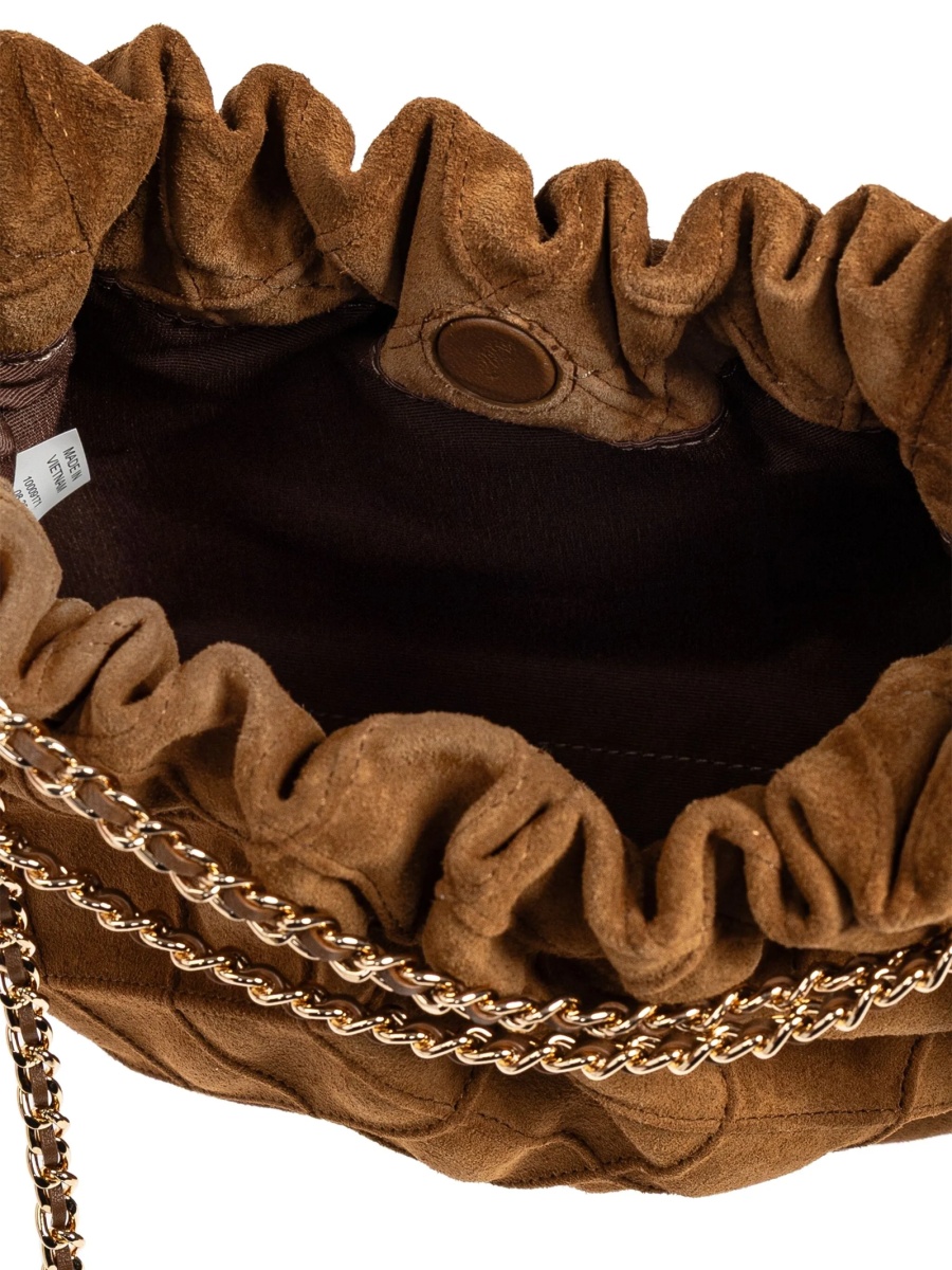 Geanta de mana Tory Burch maro din piele intoarsa - Img 5