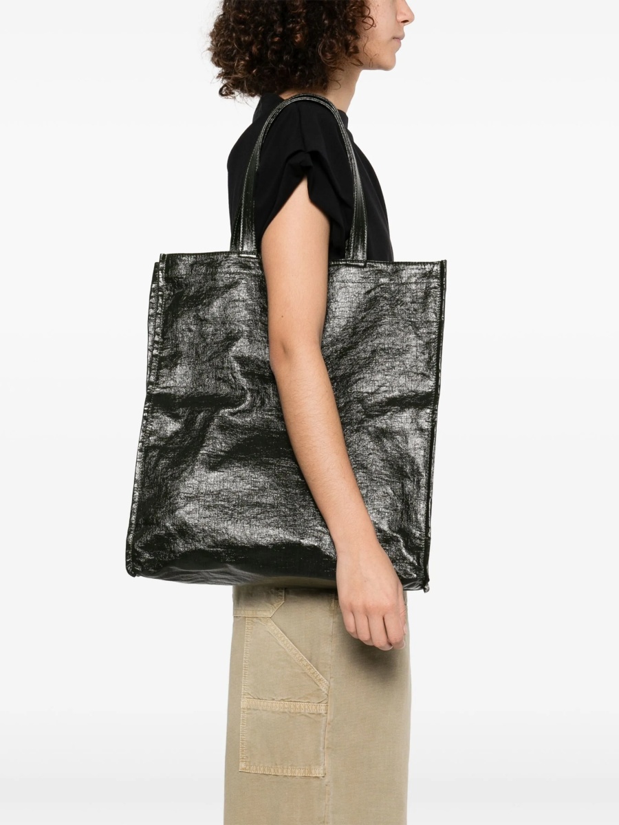 Geanta de mana UMA WANG verde din material textil - Img 2