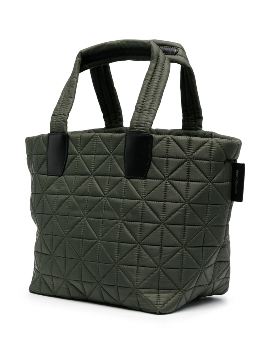 Geanta de mana VEECOLLECTIVE verde din nylon si piele - Img 3