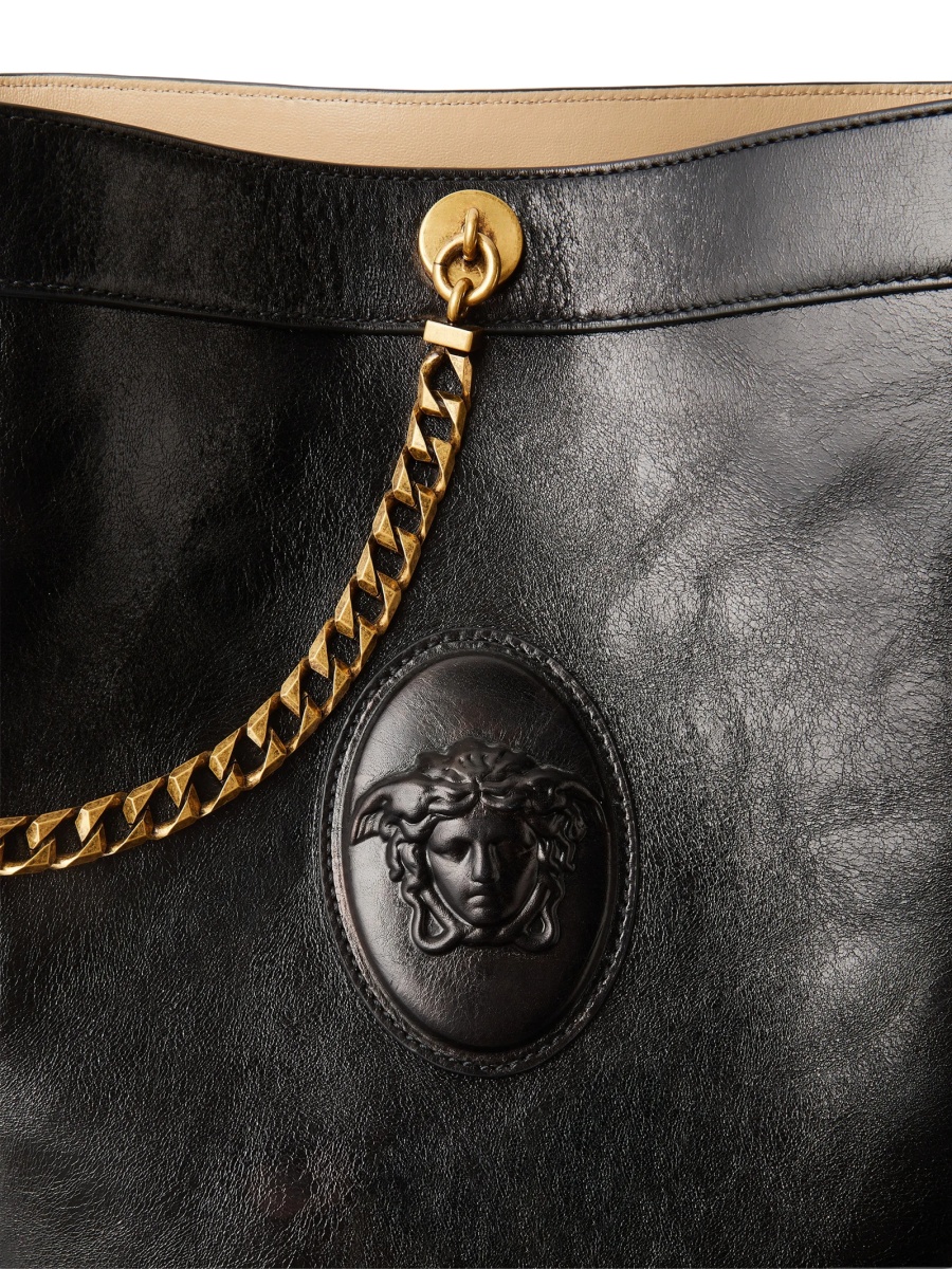 Geanta de mana Versace neagra din piele - Img 5