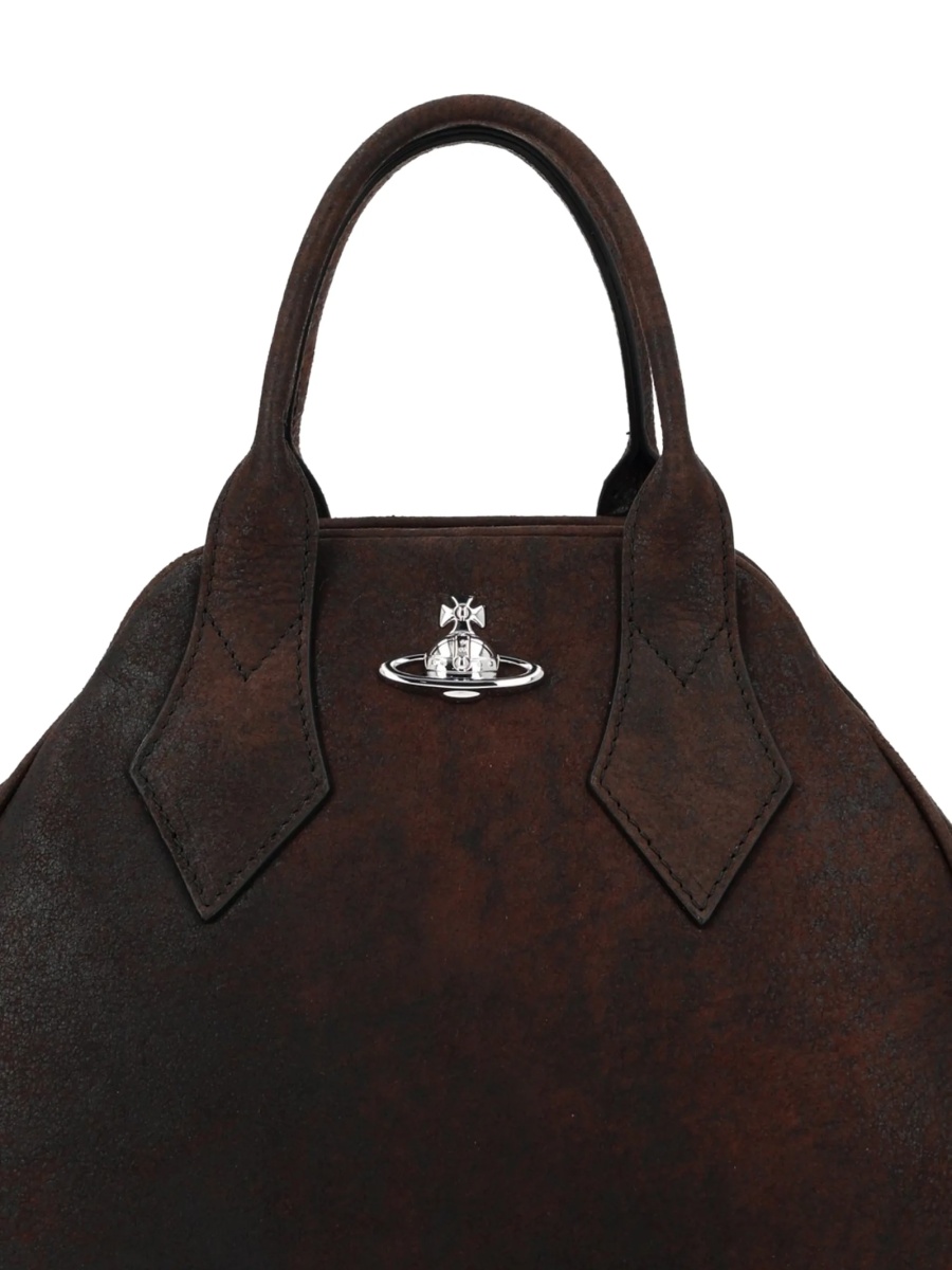 Geanta de mana Vivienne Westwood maro din piele - Img 2