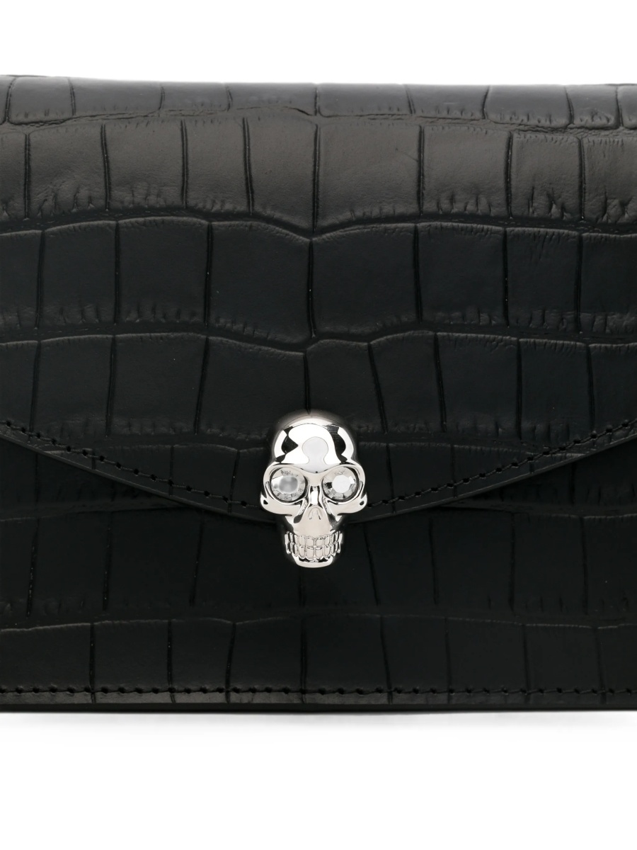 Geanta de umar Alexander McQueen neagra din piele - Img 4