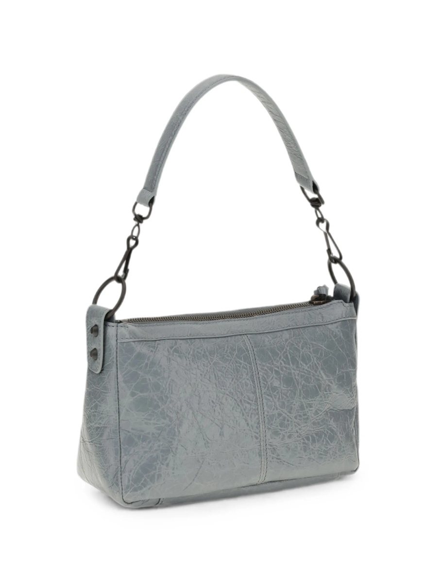 Geanta de umar Balenciaga albastra din piele - Img 4